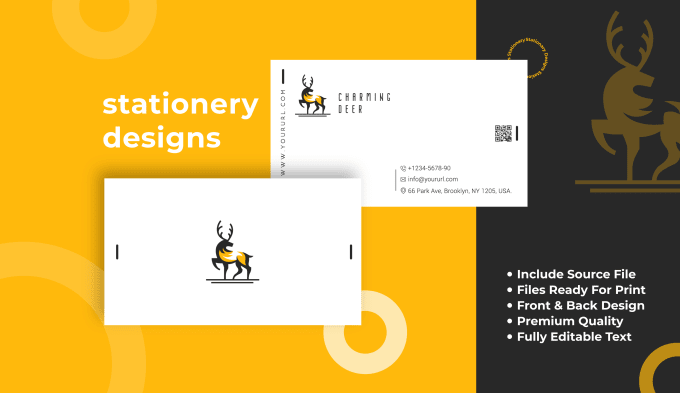 I will design unique business card with full stationery
